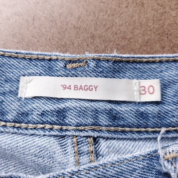 Levi's 94 Baggy Jeans Women 30 Blue Mid Rise Zip Fly Grunge Streetwear Denim - Picture 10 of 13